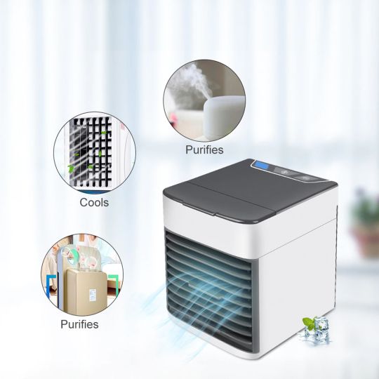 Portable Air Conditioner Fan, LED Lamp, Humidifier and Purifier 4 in 1