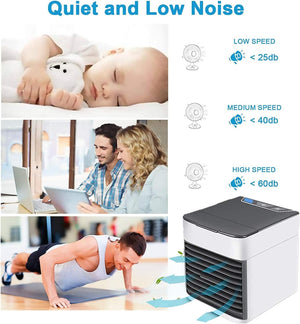 Portable Air Conditioner Fan, LED Lamp, Humidifier and Purifier 4 in 1